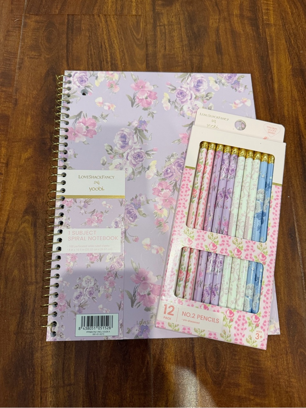 LoveShackFancy X Target notebook & Pencil bundle
